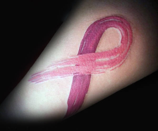 Schleife tattoo gegen den Krebs 123